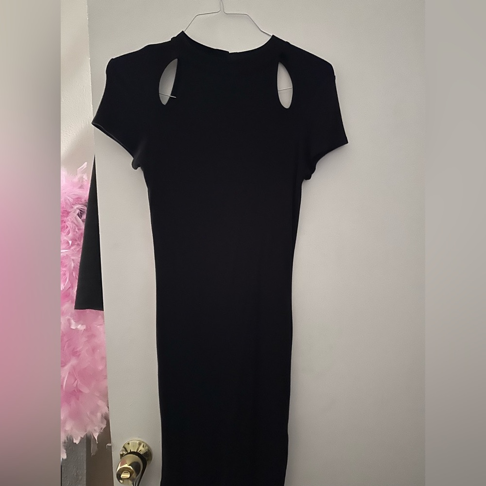 Backless black dress